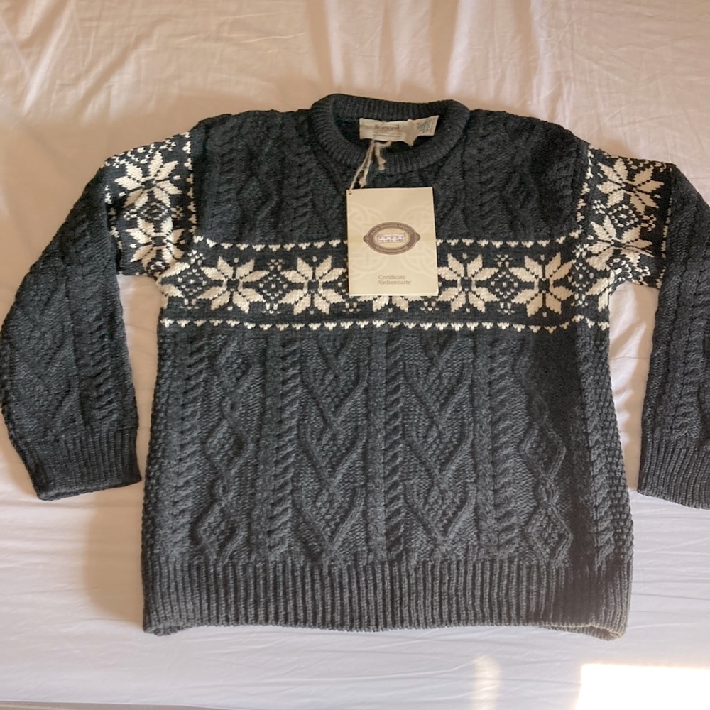 100% Real Wool Cable Knit Sweater from Ireland